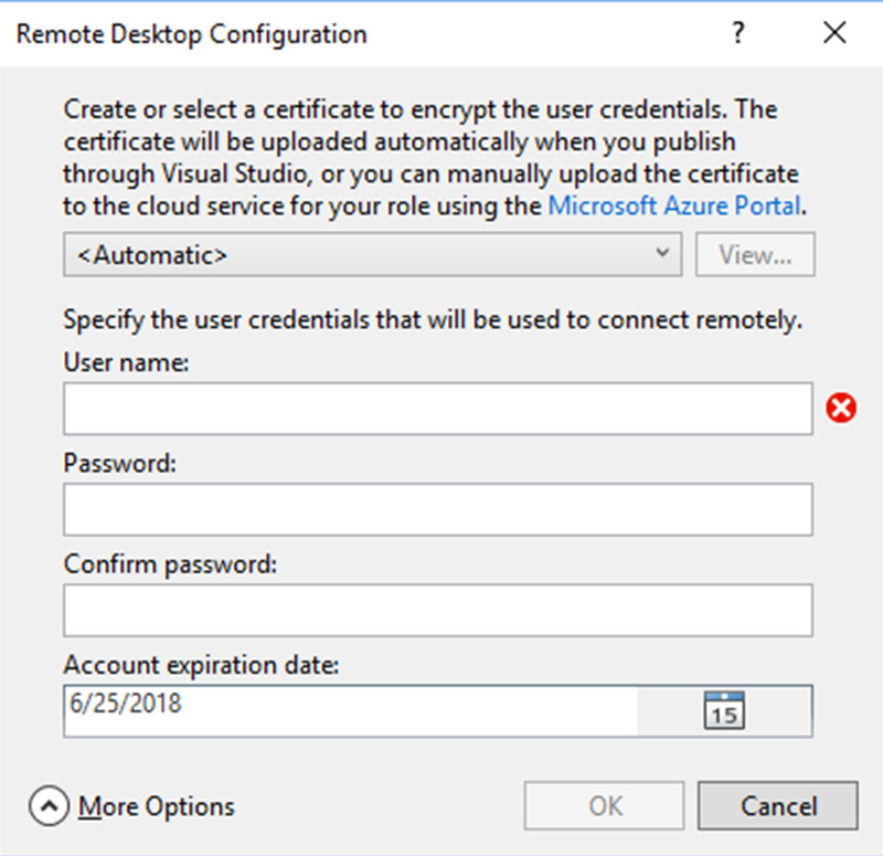 Application deployment on Azure using Visual Studio