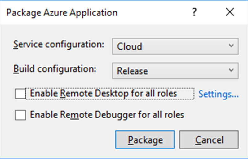 Application deployment on Azure using Visual Studio